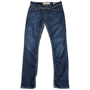 BKE Payton Slim Jeans Women's 27R Blue Midrise Straight Dark Wash Western Rodeo